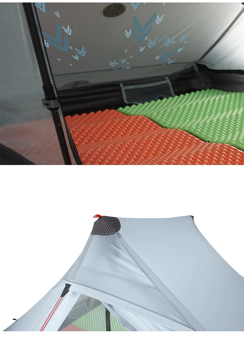 Cheap Goat Tents 3F UL GEAR LanShan 2 pro 2 Person Outdoor Ultralight Camping Tent 3 Season Professional 20D Nylon Both Sides Silicon Tent Tents 